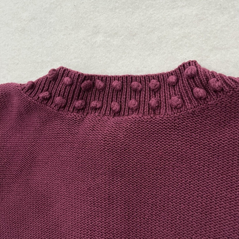 Firo Vintage 90s Chunky Textured Knit Button Front Cardigan Purple Cropped - Picture 10 of 13